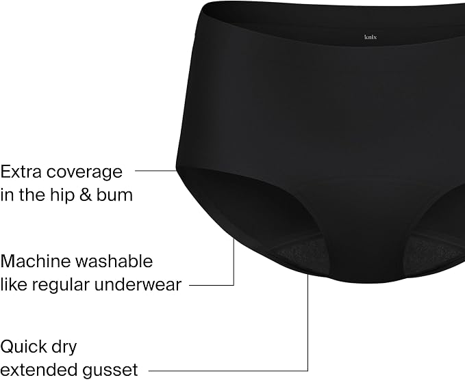 KNIX Women Leakproof Period Underwear Boyshort – Heavy Flow Protection, Absorbs 4–7 Super Tampons