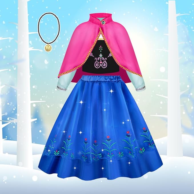 Meland Princess Dress Up - Princess Dresses for Girls with Princess Toys, Dress Up Clothes for Little Girls Pretend Play