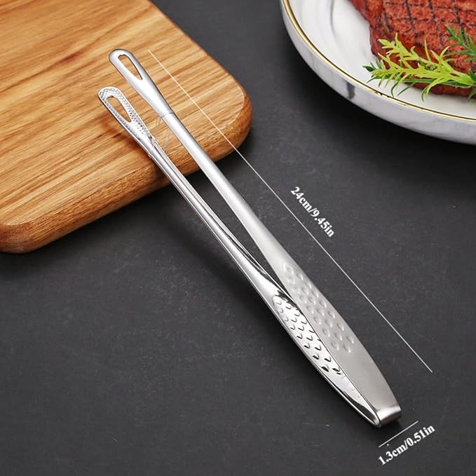 304 Stainless Steel Korean BBQ Scissors and Tongs Set,korean curve shape shears for kitchen use 9.45 inch Scissors(Black+Red) +(9.45+11) inch Tongs 4 in 1 Utensil set for Cooking