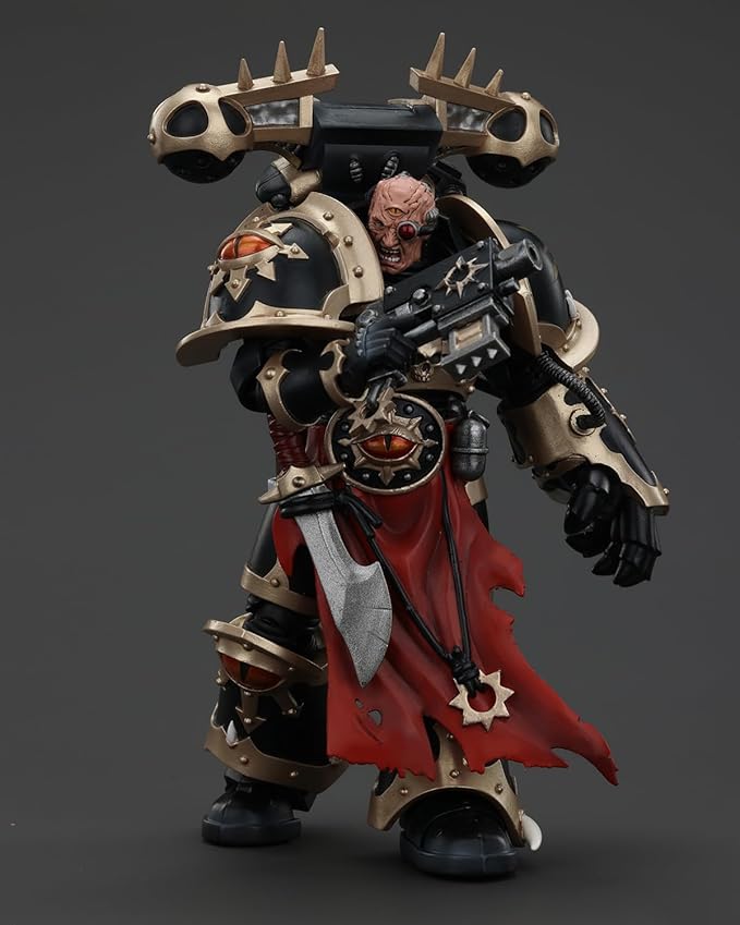 JoyToy Warhammer 40K Genuine License 1:18 Action Figure, Chaos Space Marines Black Chosen with Bolt Pistol and Power Fist, 4.96 inch Collectible Action Figures Sets