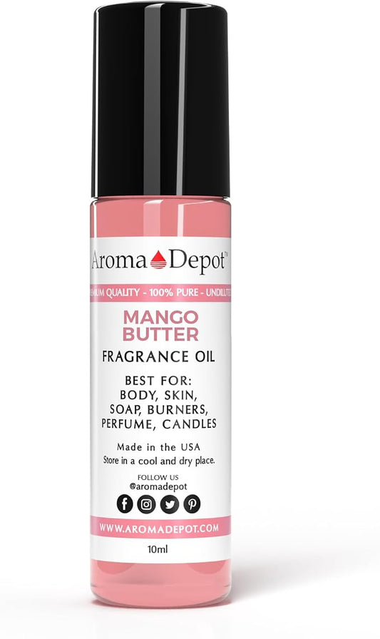 Aroma Depot Mango Butter Perfume/Body Oil (7 Sizes) Our Interpretation, Premium Quality Uncut Fragrance Oil (1 Bottle 1/3 Roll On (10ml))