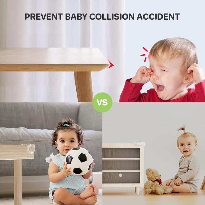30 Pack Clear Baby Corner Protectors, L-Shaped & Spherical Furniture Edge Guards for Baby Proofing Soft PVC Table Corner Covers for Safety on Tables, Cabinets, Shelves – Childproof Bumpers for Home