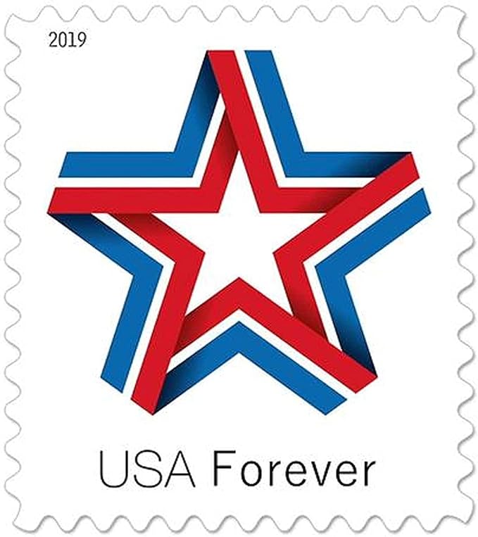 Star Ribbon Forever First Class Postage Stamps Celebration Patriotic (100 Stamps)