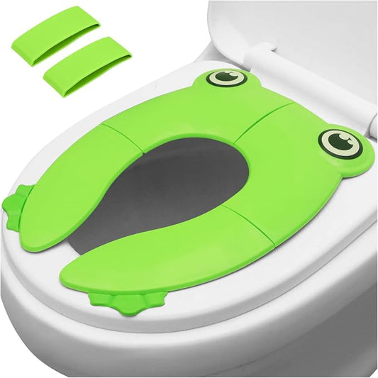 PandaEar Toilet Seat Cover | Folding Travel Toilet Seat for Children and Potty Training | Portable Silicone Toilet Seat for Toddlers, Boys & Girls with Non-Slip Silicone Pads