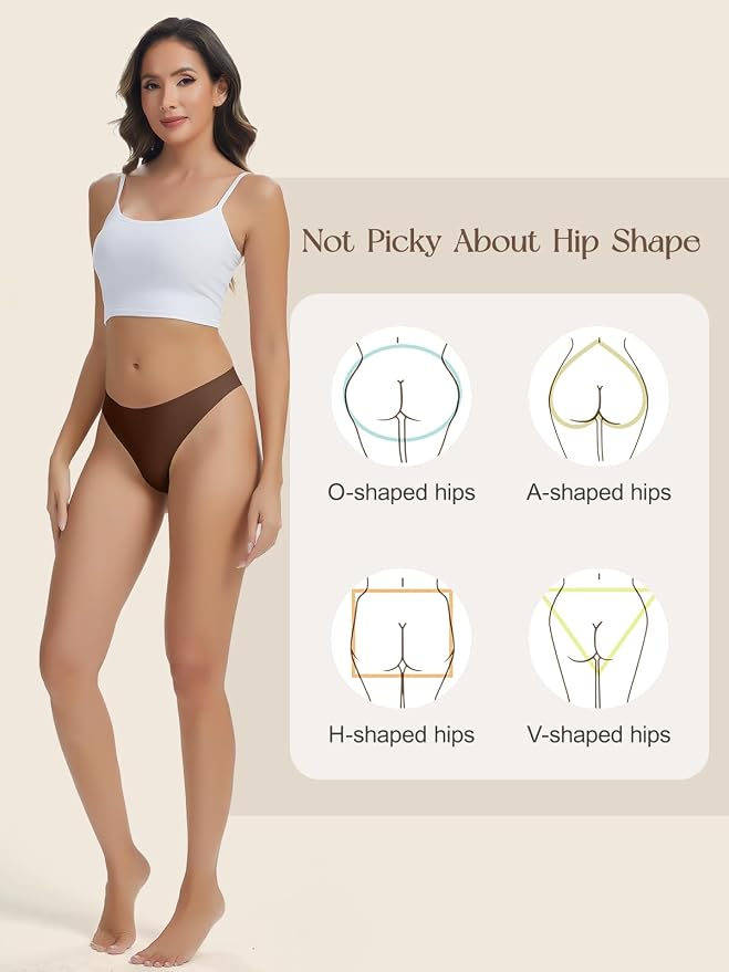 Seamless Camel Toe Thongs for Women Invisible Thong Panty Liners No Show Camel toe G-Strings Workout Underwear