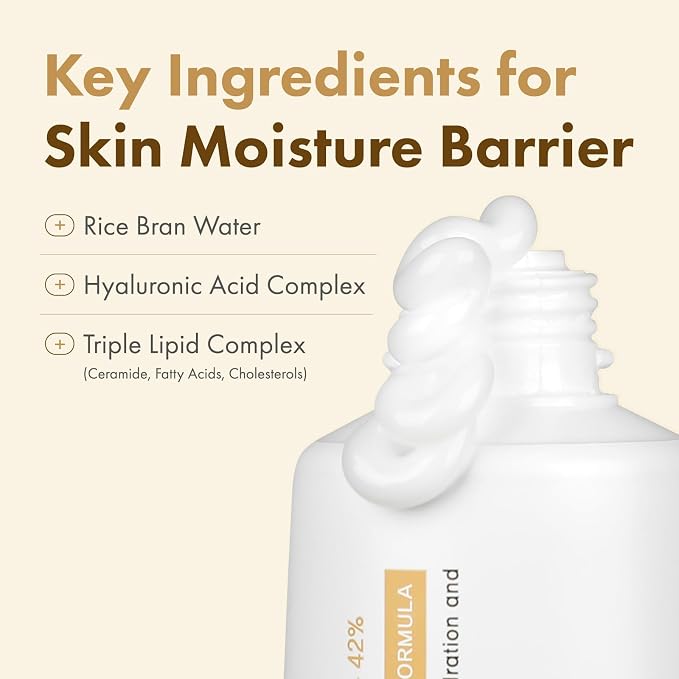 TOSOWOONG Real Glow Rice 42% Cream for Hydration & Barrier, Glass Skin | 42% (420,000ppm) Rice Bran Water, Hyaluronic Acid, 6 Ceramides, Deep Nourishment, Dewy, Korean Skincare, 50ml/1.69 fl oz