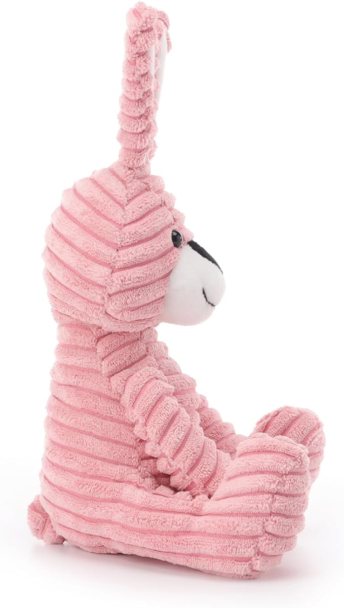 Apricot Lamb Pink Corduroy Bunny Stuffed Animals for Kids, Soft Cute Plush Toys for Baby Girl and Boy, 9 Inches
