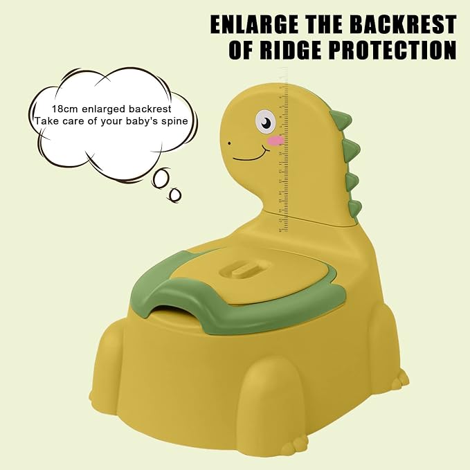 Potty Training Toilet, Dinosaur Potty Training Toilet Seat, Separated Dinosaur Training Potty for Toddlers with Non-Slip Rubber Mat Backrest, Portable Potty Chair for Boys and Girls Travel