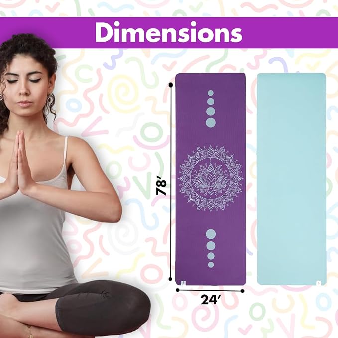 HOME ARCHIVE Premium Yoga Mat 6mm Print Reversible Extra Thick and Large Non Slip Exercise & Fitness Mat for All Types of Yoga Pilates & Floor Workouts (78" x 24" x 6mm Thick)