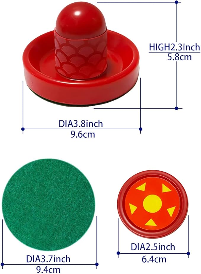 Air Hockey Pushers and Air Hockey Pucks, Non-Slip Strikers and Dynamic Pucks for Air Hockey Table Game for Adults and Kids,Replacement Accessories for Game Tables