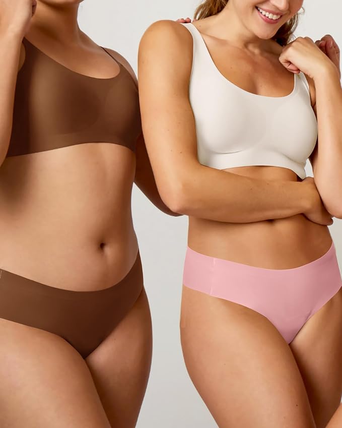 LEVAO Seamless Thongs for Women Invisible Toe Thong No Show Camel Proof Underwear Thong Panty Liners Workout G-Strings