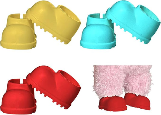 Shoes(3 Packs) for Labubu Clothes (15cm & 17cm Monster Keychain, Macaron/Have a seat/Energy). Clothing Accessories for labubu 6.7" Blind Box.(red+Blue+Yellow)