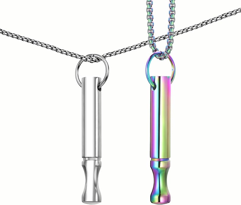 Mindfulness Breathing Necklace Stress Relief Pendant Stainless Steel Anxiety Breathe Necklace for Women Men