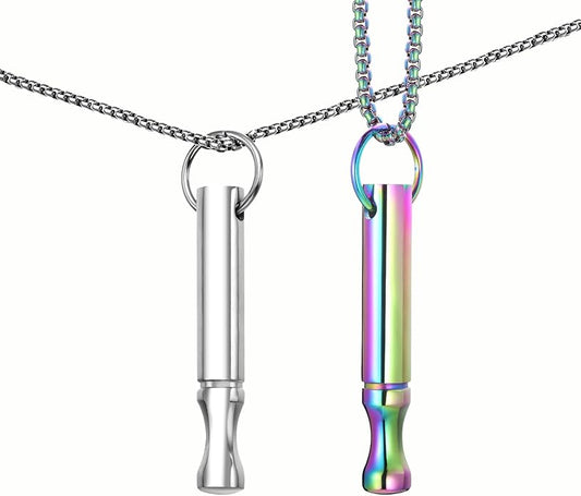 Mindfulness Breathing Necklace Stress Relief Pendant Stainless Steel Anxiety Breathe Necklace for Women Men