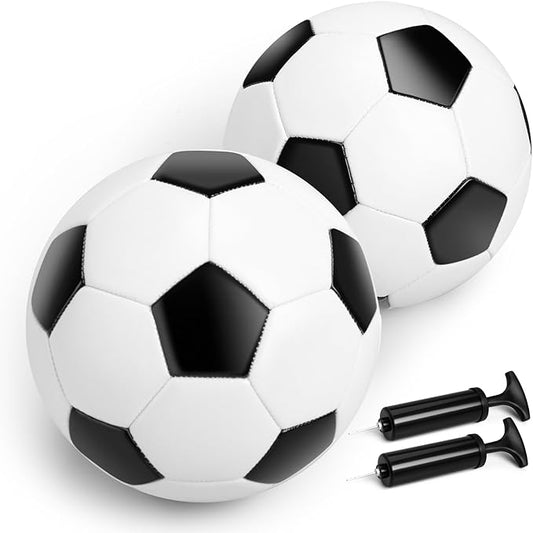 Soccer Ball Size 2 Size 3 Size 4 Size 5 with Pump Deflated - Single, 2 or 3 Pack Official Size & Weight Training Ball - Operation Christmas Child Shoebox - Gift for Toddler Kids Boys Girls Youth Adult