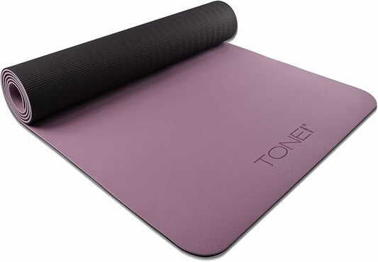 TONE Fitness Yoga Mat 1/4" Thick Non Slip Exercise & Pilates Mat for Home Workouts with Carrying Strap | Multiple Options