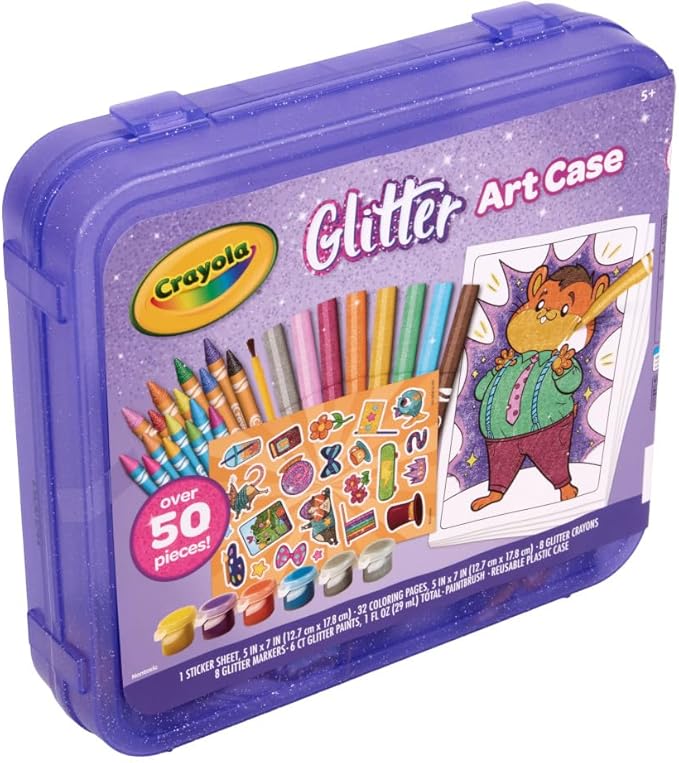 Crayola Glitter Art Kit (50+ Pcs), Glitter Crayons & Coloring Supplies, Kids Art Set, Gifts for Girls & Boys, Ages 5+