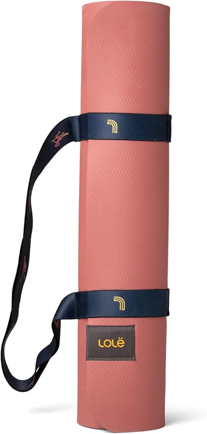 Lolë Pose Yoga Mat for Women with Strap Carrier – Non-Slip 5mm Thick