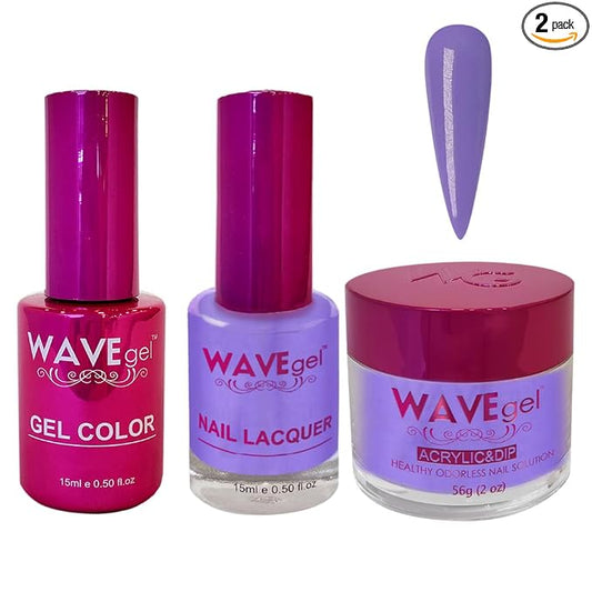WAVEGEL Soak-Off Gel, Nail Lacquer & Acrylic/Dip Powder Matching Set - Princess Collection - #71 Magical