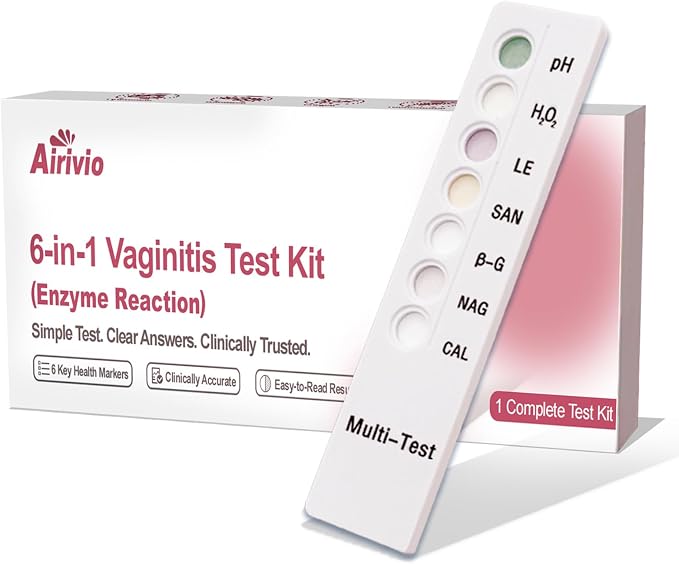 6-in-1 Vaginal Health Test Kit for Women - Feminine Wellness & Comfort Check Tool - Simple At-Home Tracker for Odor, Itching & Freshness Clues - 10-Minute Results - 1 Pack