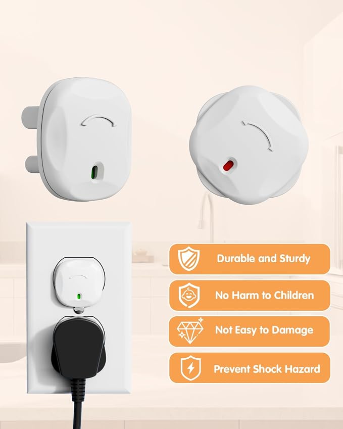 Outlet Covers Baby Proofing, 40 Pack Plug Covers Baby Proofing, Outlet Plug Covers for US 3-Prong to Prevent Electric Shock, Outlet Covers for Home, Office, School, Toddlers & Babies, White
