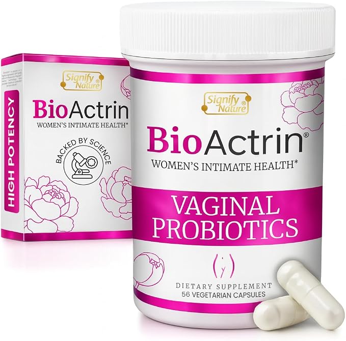 SIGNIFY NATURE Bioactrin Vaginal Probiotics for Women, 56 Pills | Bacterial Vaginosis & Yeast Balance Support, BV Probiotic, pH & Vaginitis Support, Women's Intimate Health, Daily Wellness