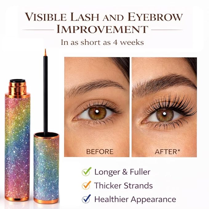 Eyelash & Eyebrow Growth Serum – 2-in-1 Lash and Brow Enhancer – Nourishing Natural Oils Formula – Vegan & Cruelty Free – Conditioning Treatment for Fuller Looking Lashes & Brows