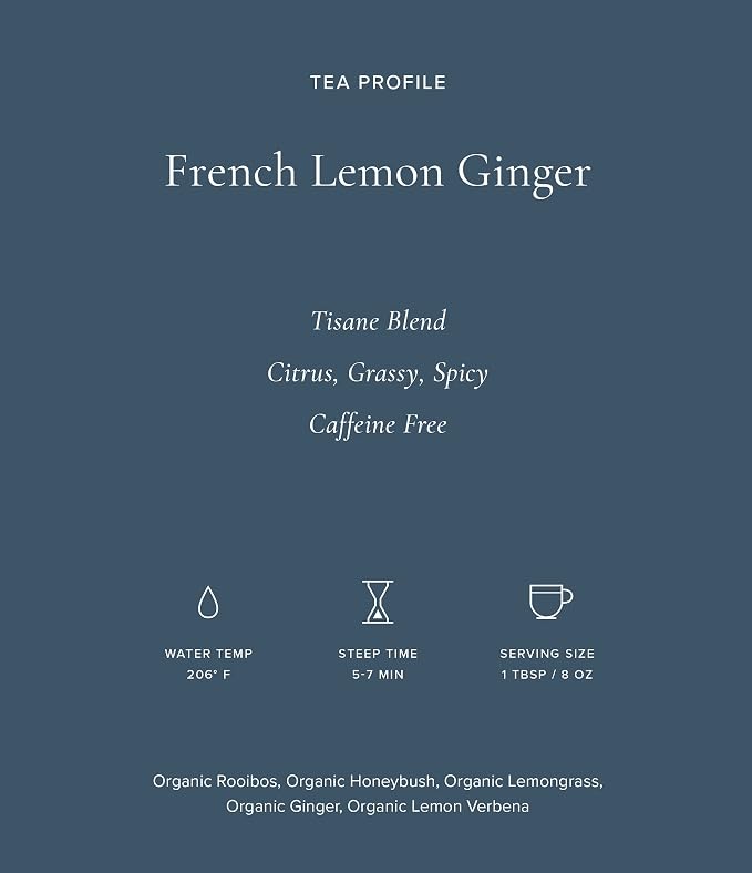 Art of Tea Organic French Lemon Ginger Tea Bags – 12 Count Premium Pyramid Sachets – Caffeine Free Herbal Tea with Ginger, Lemongrass & Lemon Verbena – Soothing Wellness & Digestion Tea