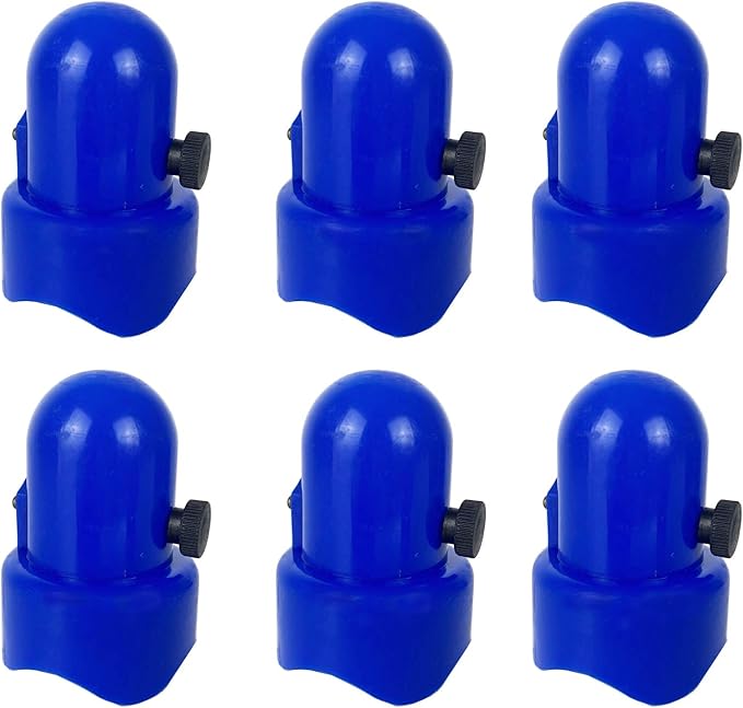 Large Trampoline Enclosure Pole Caps with Screw-in Bolts, Only Fit for Pole 1.5 Inch Diameter, 6 Piece, Blue,Trampoline Pole Toppers