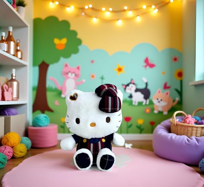 AlphaDesignLuxe Kitty Plush 10” Collectible Kitty Plushie Cute Stuffed Animal Toy Adorable Kawaii Doll (Uniform)
