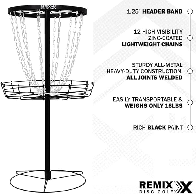 Remix Deluxe Practice Basket for Disc Golf - Choose Your Color and Style