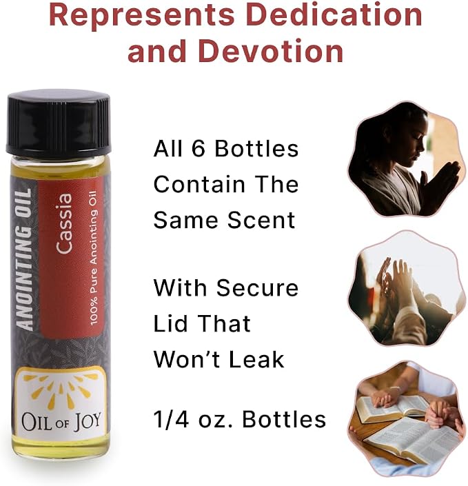 Anointing Oil for Prayers 6 Packs (Cassia) Represents Dedication and Devotion
