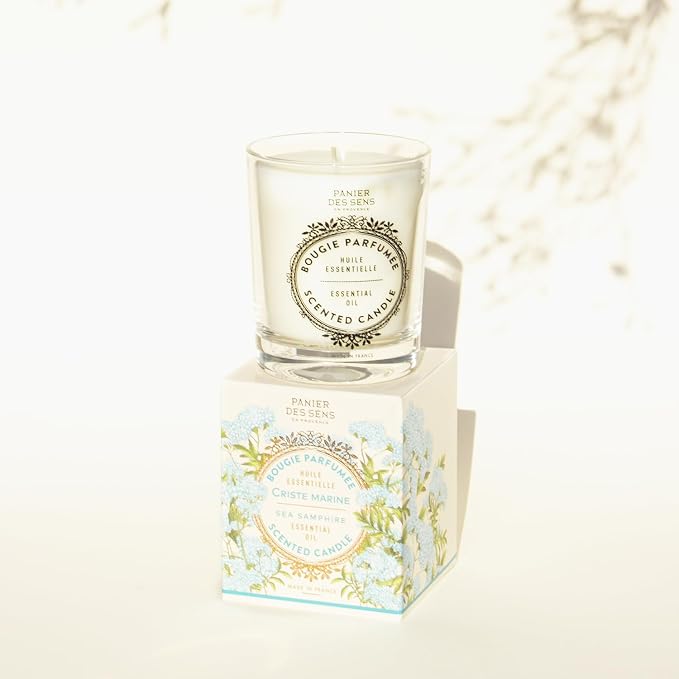 Panier des Sens Sea Samphire Long-Lasting Scented Candle, 6.3 oz | Hand-Poured In Provence | Up To 55 Hours Burn Time | 100% Natural Cotton Wick | Long-Lasting French Home Fragrance