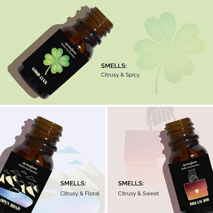 Good Luck, Open Road & Dream Job Oils | 3 x 10 ml | Ideal for Removing Blocks, Creating Opportunities etc | Manifestation & Mindfulness