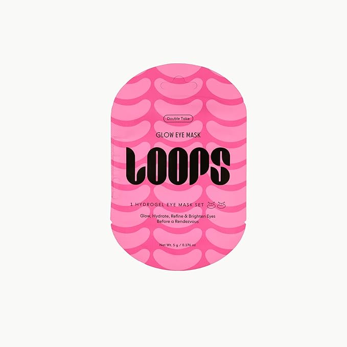 LOOPS DOUBLE TAKE - Glow Hydrogel Eye Masks - Calms and Soothes Skin - Refine Pores and Smooth for a Flawless Face - Hydrating Skin Under Eye Mask Leaves You Refreshed and Loumonus, 5pc