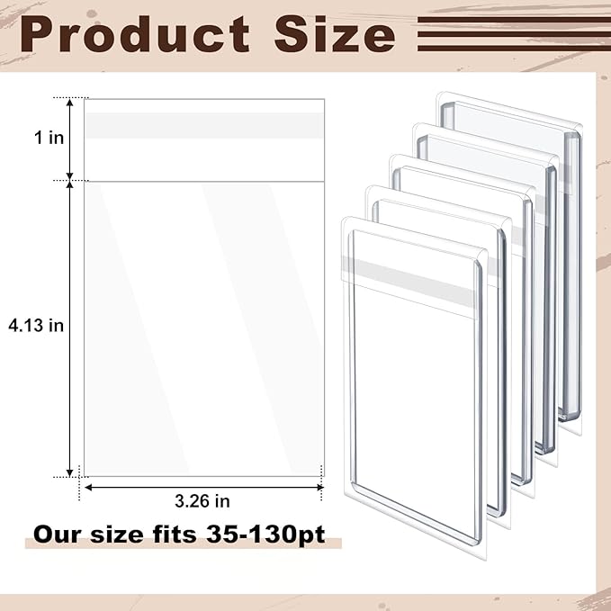 AmazingSpark 900 Pcs Resealable Team Bags for Trading Cards Holders 35-130pt, Fit Card Sleeves Sports Slabs Sleeves Plastic Collectible Slabs Protection
