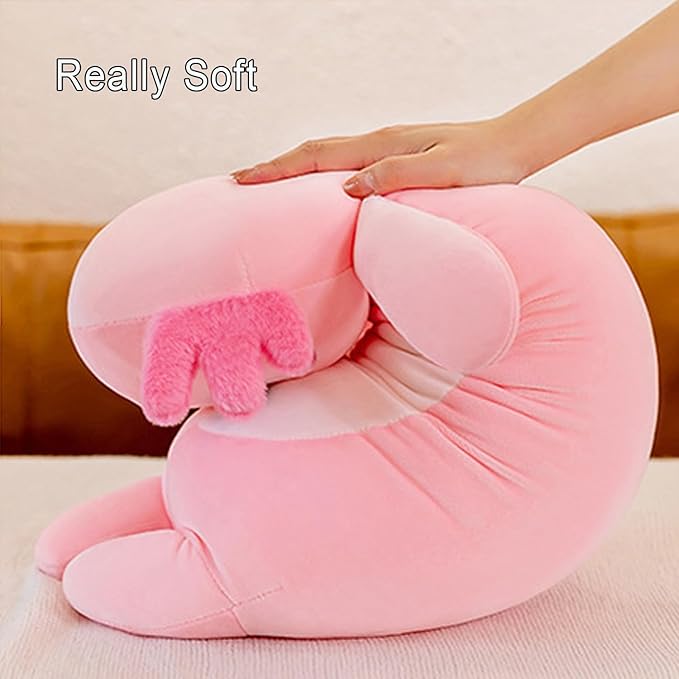 Long Axolotl Plush Pillow, Pink Axolotl Stuffed Animal for Girls and Boys Salamander Plush Toy Gift for Christmas (Pink, 65cm/25.59inch)