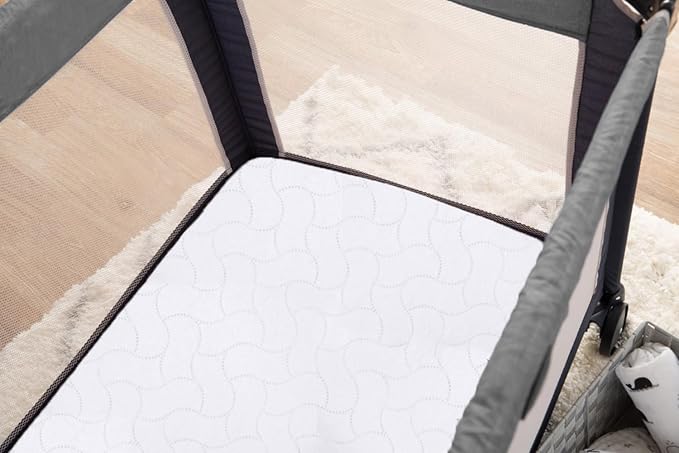 American Baby Company Waterproof Fitted Pack and Play Mattress Protector 39" x 27" - Quilted, Noiseless, Soft & Breathable Playpen and Pack n Play Mattress Cover