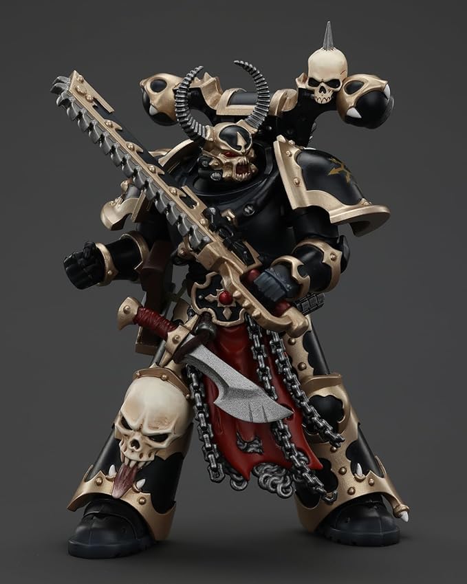 JoyToy Warhammer 40K Genuine License 1:18 Action Figure, Chaos Space Marines Black Legion Chosen with Combi-melta and Chainsword, 4.96 inch Collectible Action Figures Sets
