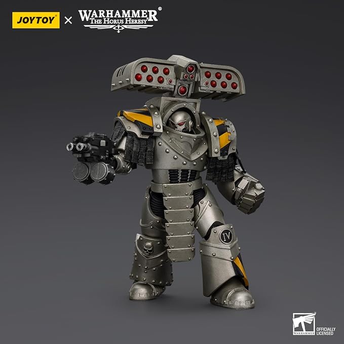 JOYTOY 1/18 Action Figures - Warhammer The Horus Heresy Iron Warriors Tyrant Siege Master Terminator with Rocket Launcher - 5‘’,Highly Posable Collectible Model Ages 15+