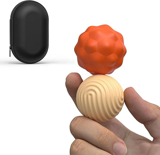 Large Magnetic Fidget Ball Toys for Adults, 2Pcs Soft Silicone Fidget Magnets, Silent Fidget Toys for Adults Ages, Textured Magnetic Balls & Stress Relief Desk Office Toys (Orange, Extra Large)