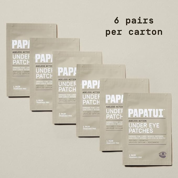 Papatui by Dwayne Johnson Fast-Acting Under Eye Patches for Men | Ageless Action to Reduce Puffiness, Dark Circles and Fine Lines | Made with Niacinamide, Hyaluronic Acid, Caffeine | 6ct (Pack of 2)