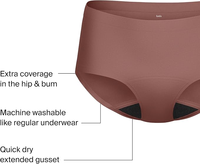 KNIX Women Leakproof Period Underwear Boyshort – Heavy Flow Protection, Absorbs 4–7 Super Tampons