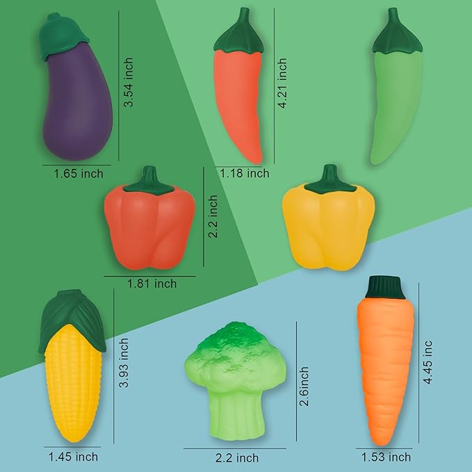 Bath Toys for Kids Toddlers,No Hole Bathtub Toys Veggies Toddler Bath Toys,Soft Creative Vegetable Pretend Play Food Baby Bath Toy