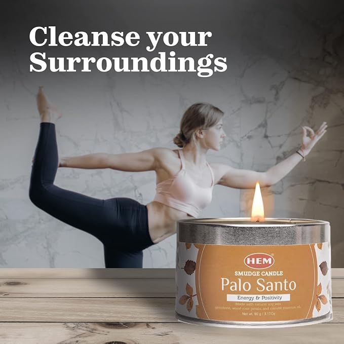 Palo Santo Candle with Crystals - 9.5 Oz Natural Soy Candles Scented | Soft Palo Santo Wood Aroma Protection Candles | Long Lasting 65 hrs Clean Burn, Aromatherapy Candle (Veladora de la Abundancia)