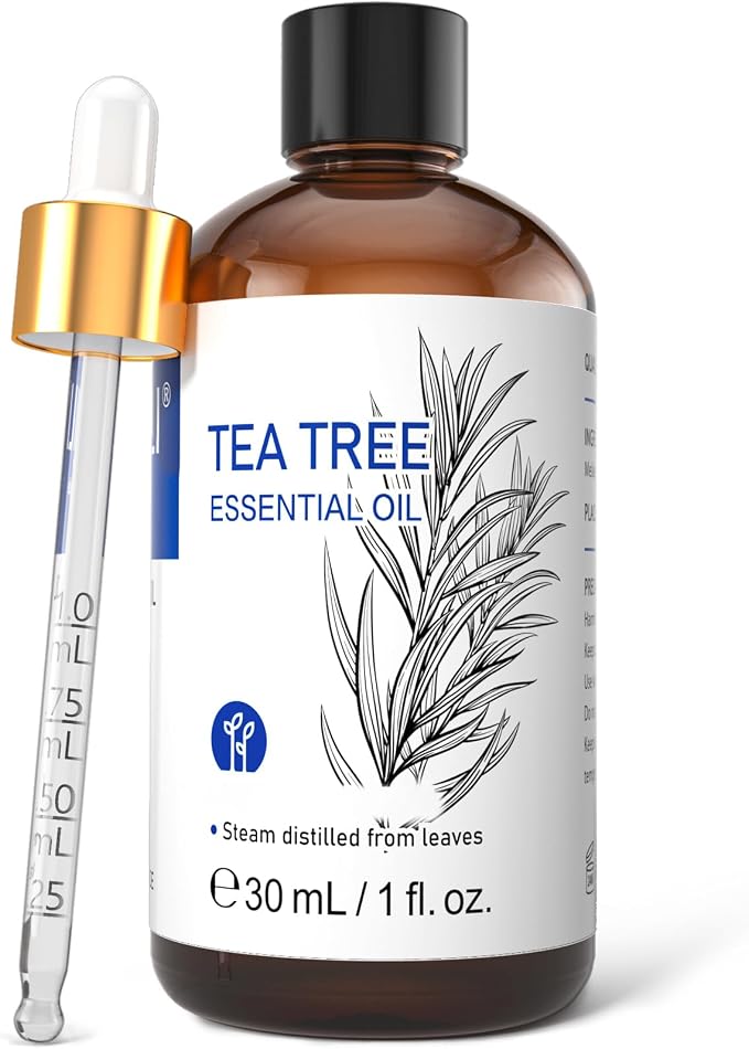 HIQILI Tea Tree Oil for Skin, Hair, Toenail | Add to Shampoo, Body Wash, Soap, Foot Soak - 30mL / 1.01 fl.oz