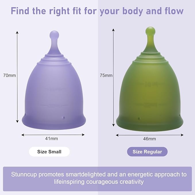 Soft Menstrual Cup - Medical Grade Silicone Reusable Period Cup - BPA Free Comfortable Flexible Menstrual Cup Wear for 12 Hours (Violet, Samll)
