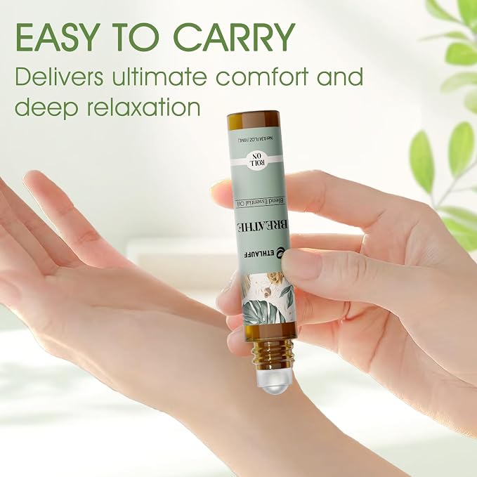Essential Oils Roll On Set 12 Pack -(Calm, Renew, Soothe, Dream, Head Ease, Frankincense & Myrrh) Relaxation Self Care Gifts,Aromatherapy Oil with Roller Ball - Stress Relief Gifts for Women and Men