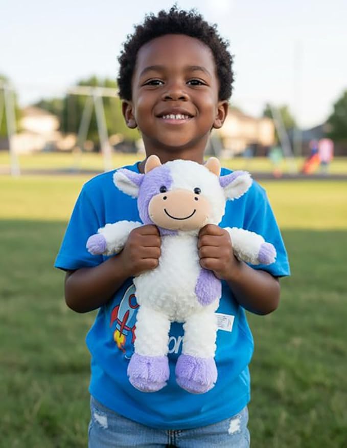 Cow Stuffed Animals Soft Plush Cute Cow Doll for Boys Girls 11.8in (zhangniu zise)