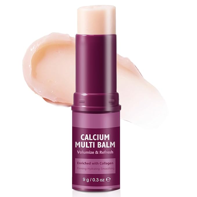 Calcium Volume Multi Balm Stick - Solid Skincare Stick with Calcium & Collagen, 72H Anti-Aging Moisturizer for Face, Neck, Décolleté to Firm Skin & Reduce Wrinkles, Portable Balm, 1PC